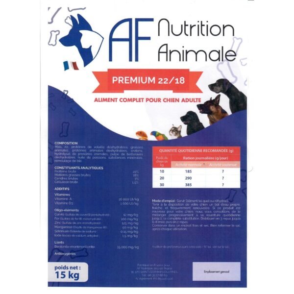 12 Af Nutrition Animale Premium 22/18 15KG
