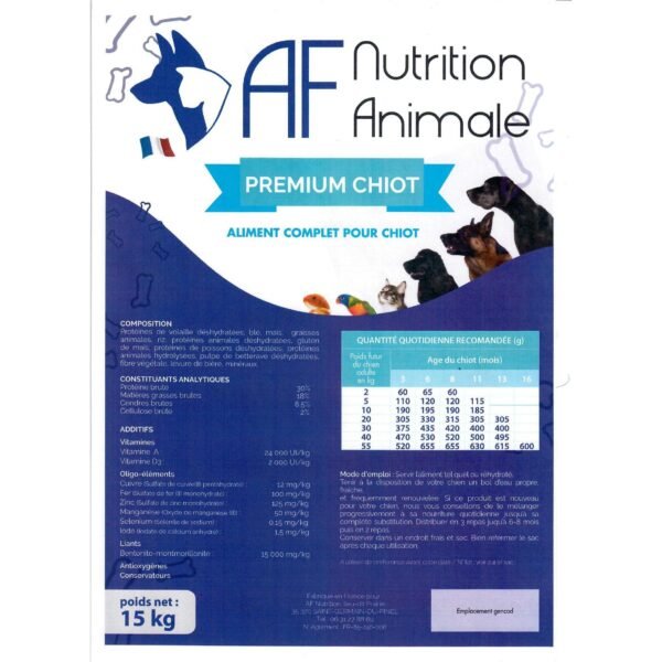 5 Af Nutrition animale premium chiot 15kg